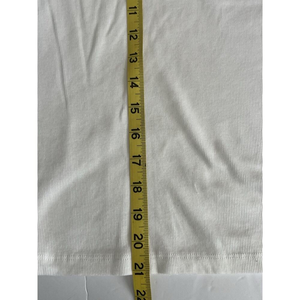 3 Lot Bundle Womens White Ribbed Scoop Neck Tank Cotton Modal New Sz L New Day - Picture 9 of 9